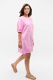 Linen Gathered Mini Dress  Fairy Floss  hi-res