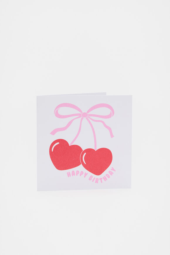 Happy Birthday Cherry Card  Multi Happy Birthday Cherry Card  Multi  hi-res