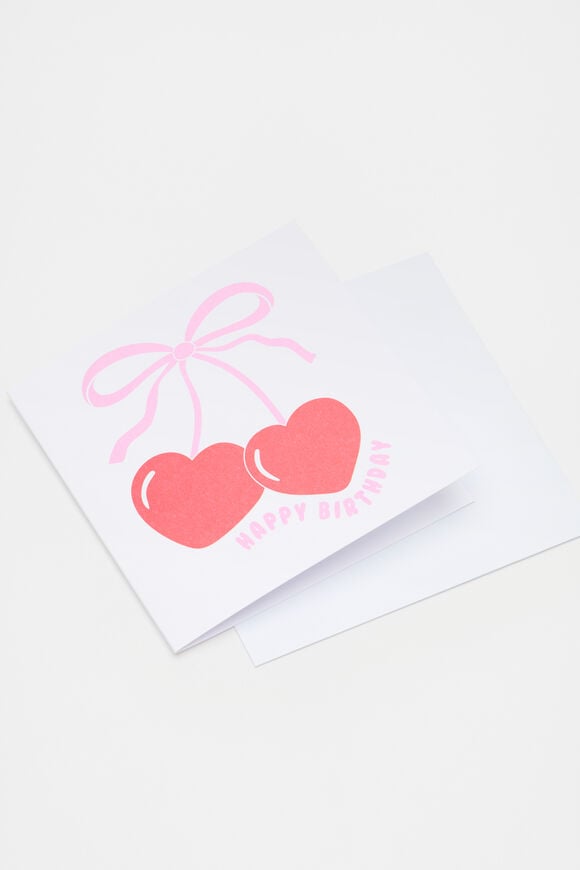 Happy Birthday Cherry Card  Multi Happy Birthday Cherry Card  Multi  hi-res