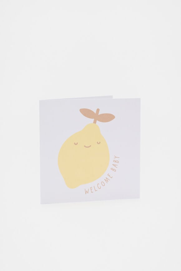 Welcome Baby Lemon Card  Multi Welcome Baby Lemon Card  Multi  hi-res