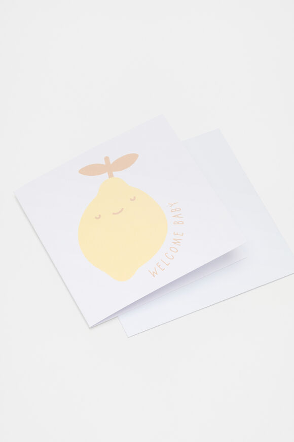 Welcome Baby Lemon Card  Multi Welcome Baby Lemon Card  Multi  hi-res
