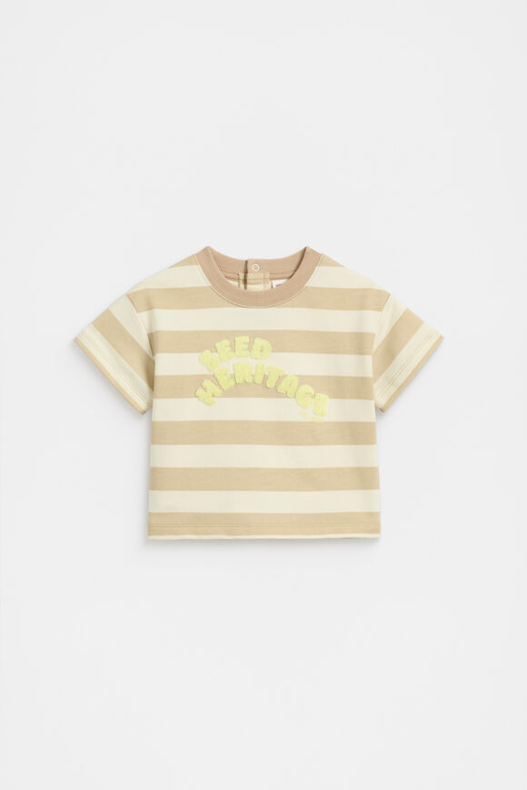 Stripe Boxy Tee  Ecru  hi-res