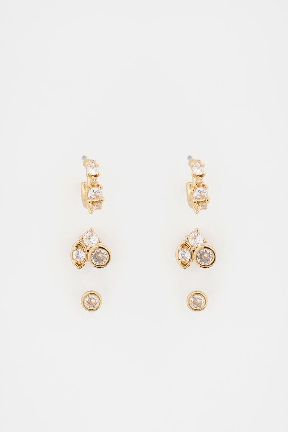 Crystal Detail Ear Pack  Gold  hi-res