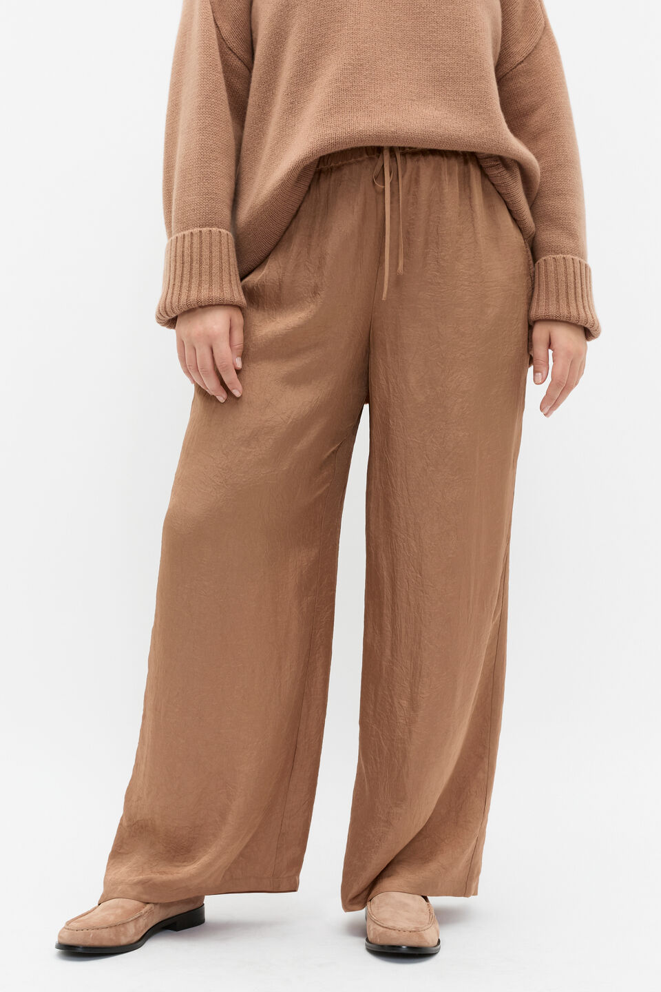 Textured Satin Pant  Amaretto