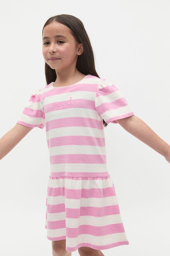 Stripe Logo Dress  Candy Pink Stripe Logo Dress  Candy Pink  hi-res