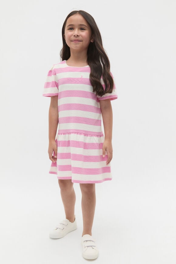 Stripe Logo Dress  Candy Pink Stripe Logo Dress  Candy Pink  hi-res