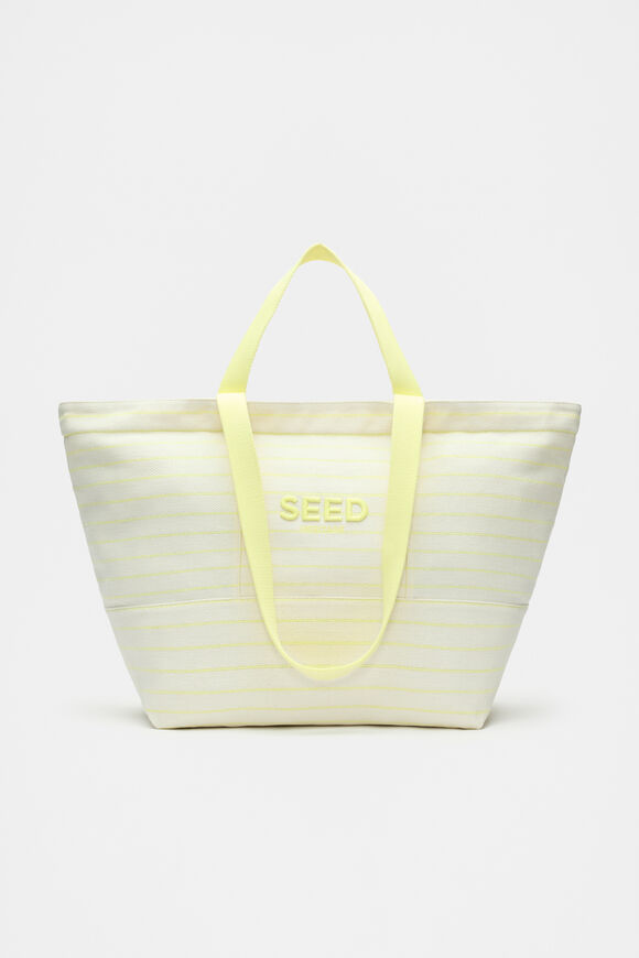 Seed Overnight Tote  Lemongrass Stripe  hi-res