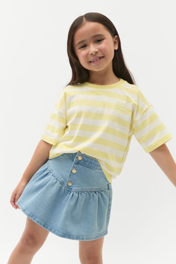 Core Stripe Tee  Lemon Drop Core Stripe Tee  Lemon Drop  hi-res