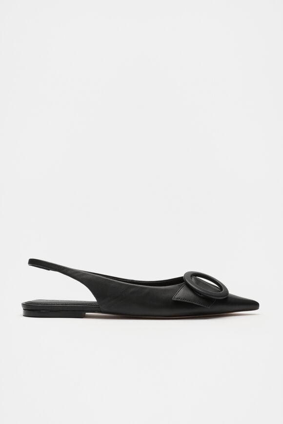 Ren Circle Buckle Slingback  Black Ren Circle Buckle Slingback  Black  hi-res