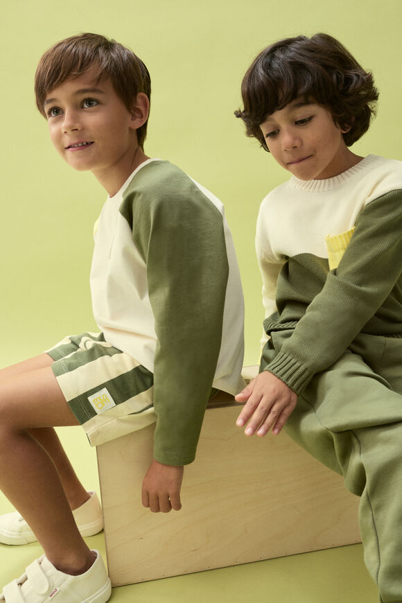 Stripe Track Short  Dark Sage  hi-res