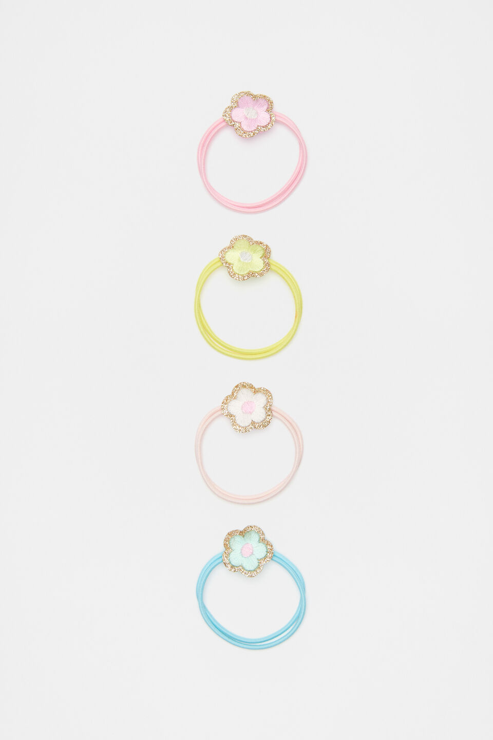 Embroidered Flower Elastics  Multi