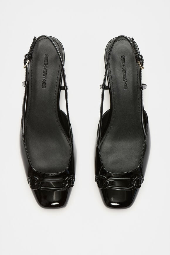 Kendra Slingback Flat  Black Patent Kendra Slingback Flat  Black Patent  hi-res