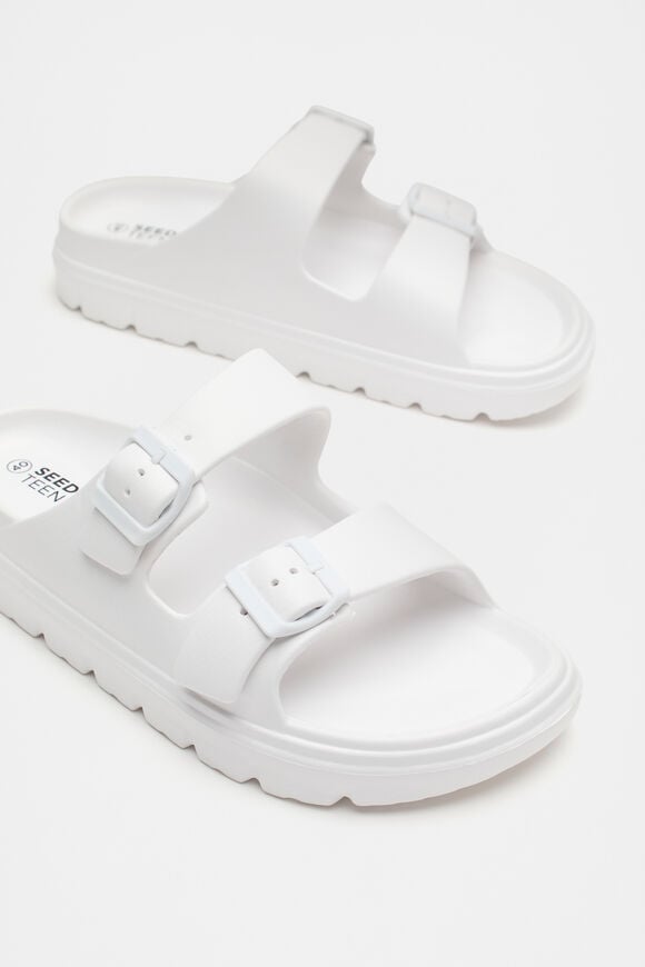 Moulded Double Buckle Slide  White  hi-res