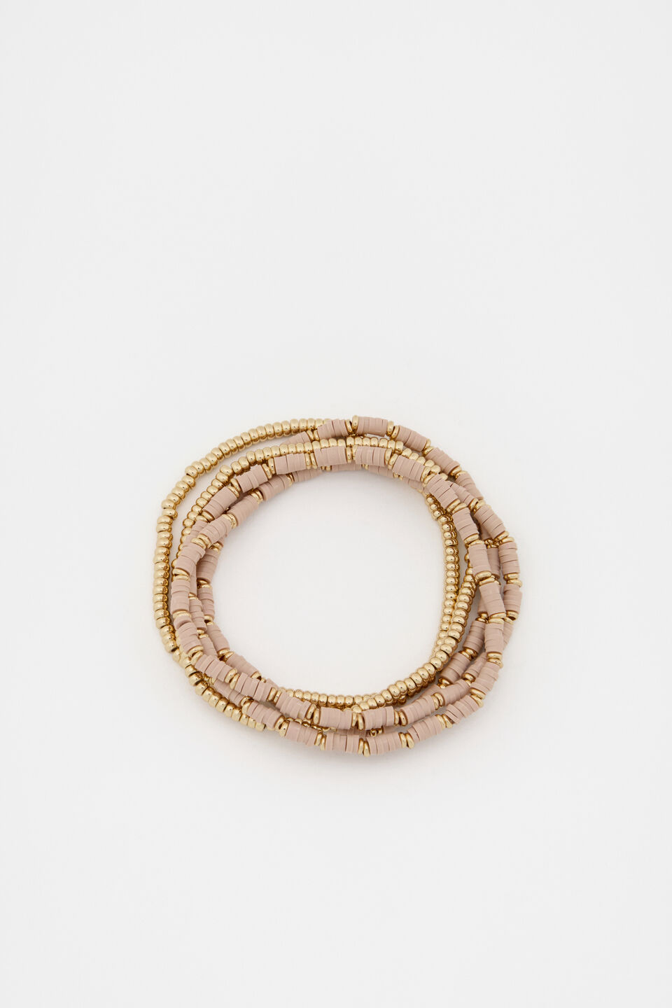 Disc Bead Stretch Bracelet  Nougat