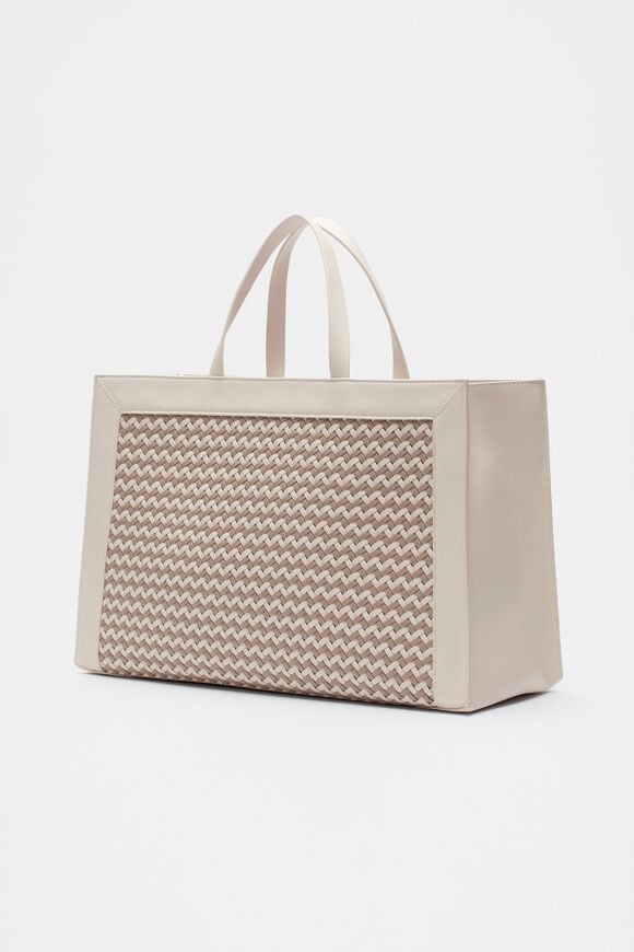 Woven Structured Work Tote  Oat Woven Structured Work Tote  Oat  hi-res
