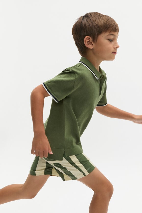 Stripe Track Short  Dark Sage Stripe Track Short  Dark Sage  hi-res