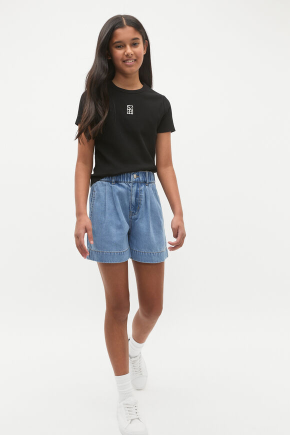 Core Logo Rib Tee  Black Core Logo Rib Tee  Black  hi-res