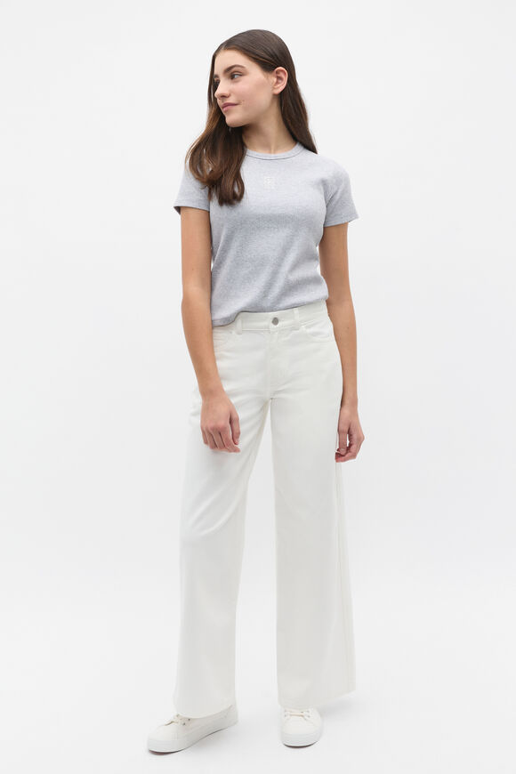 Core Logo Rib Tee  Cloud Grey Marle Core Logo Rib Tee  Cloud Grey Marle  hi-res