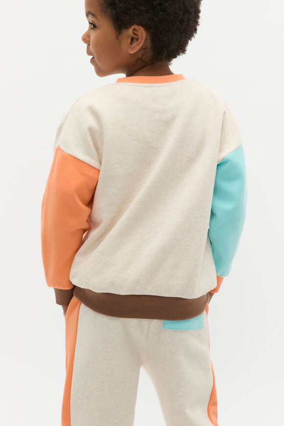 Colourblock Logo Sweat  Sand Marle Colourblock Logo Sweat  Sand Marle  hi-res