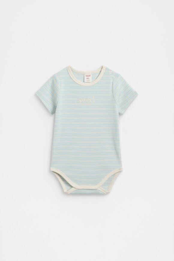Logo Rib Bodysuit  Soft Blue Logo Rib Bodysuit  Soft Blue  hi-res
