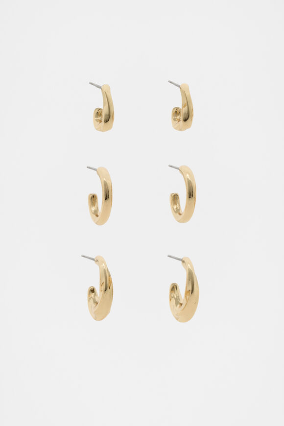 Sculptural Twist Ear Pack  Gold  hi-res
