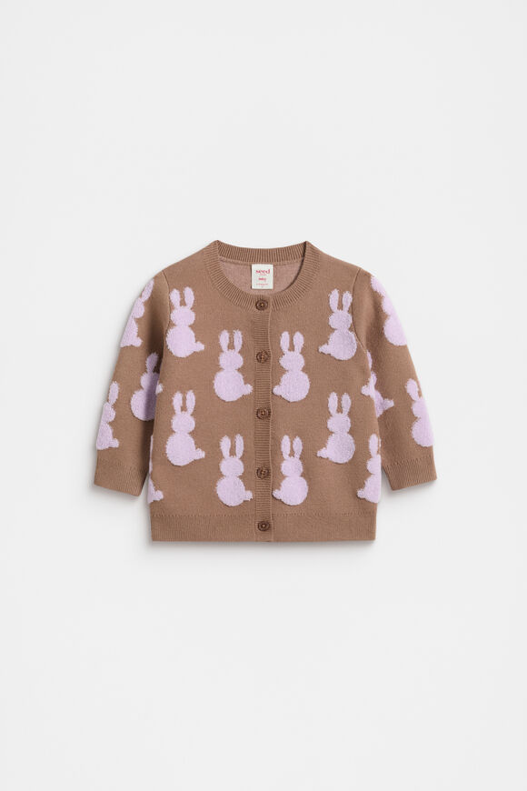 Bunny Knit Cardigan  Chocolate Shake  hi-res