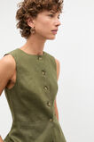 Linen Waisted Button Down Vest  Rainforest  hi-res