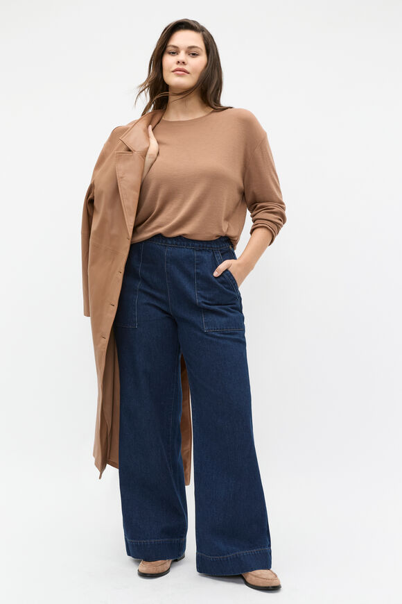 Australian Merino Relaxed Top  Amaretto  hi-res