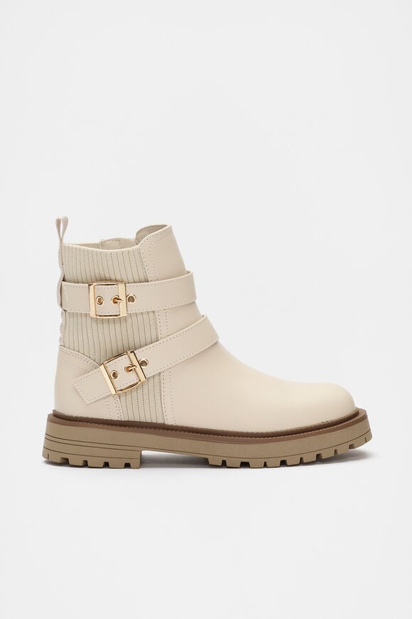Rib Biker Boot  Latte Rib Biker Boot  Latte  hi-res
