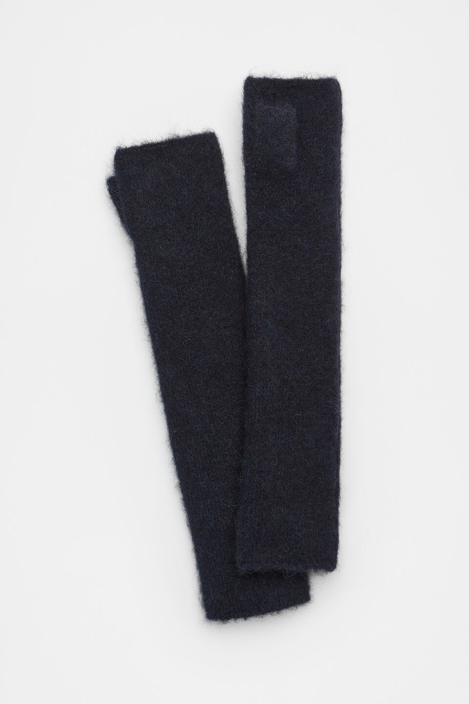 Fluffy Knit Arm Warmers  Twilight Blue