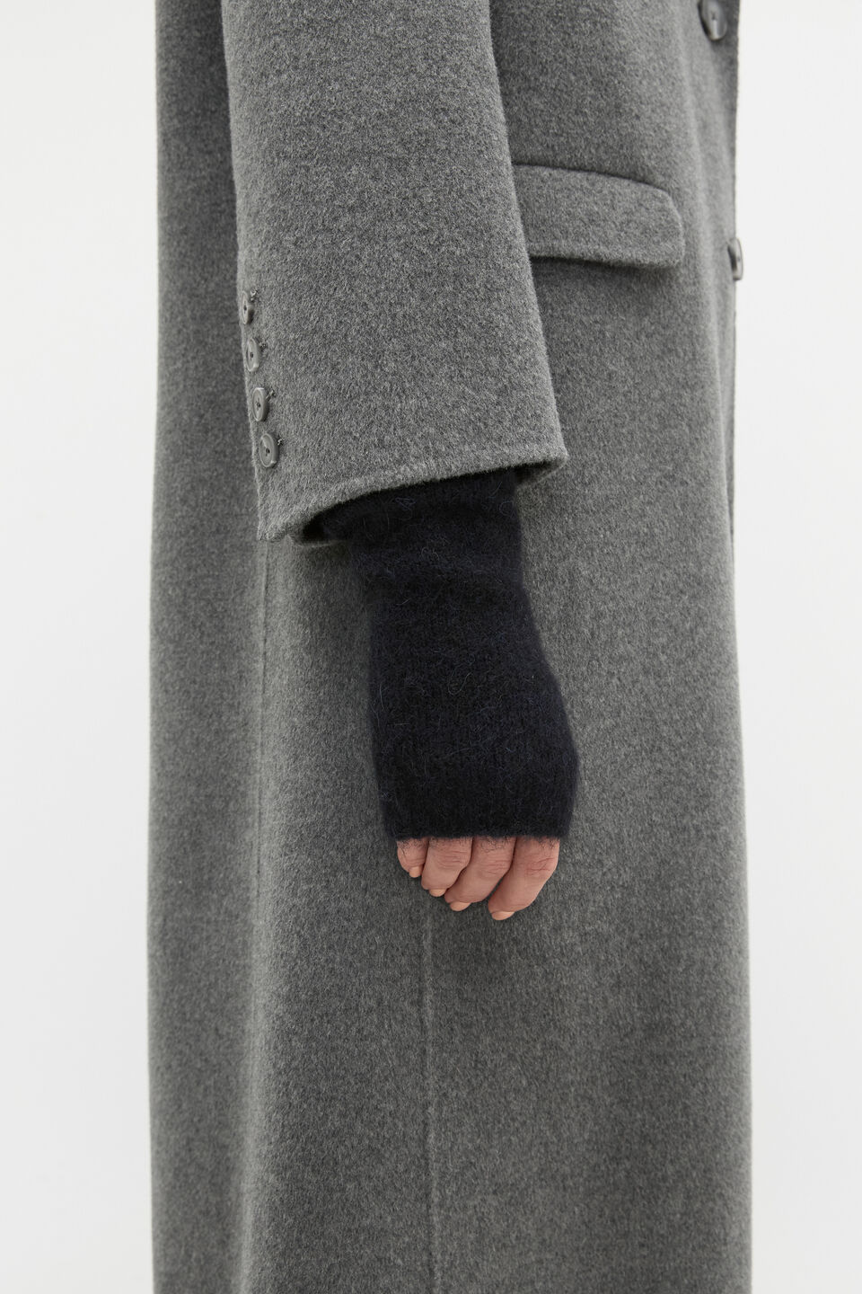 Fluffy Knit Arm Warmers  Twilight Blue