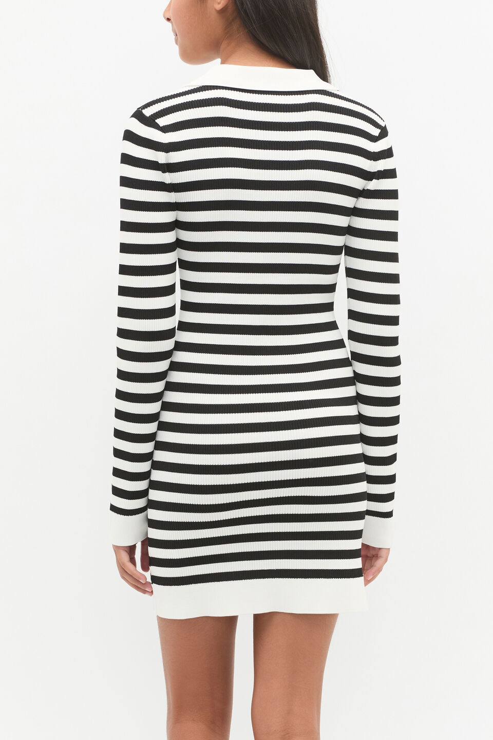 Stripe Knit Dress  Black
