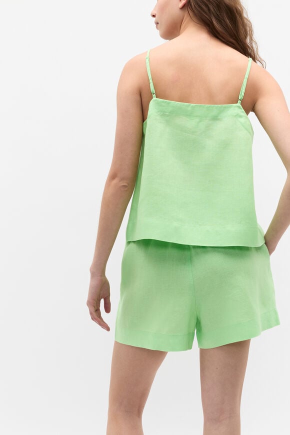 Linen Scoop Cami  Green Apple Linen Scoop Cami  Green Apple  hi-res