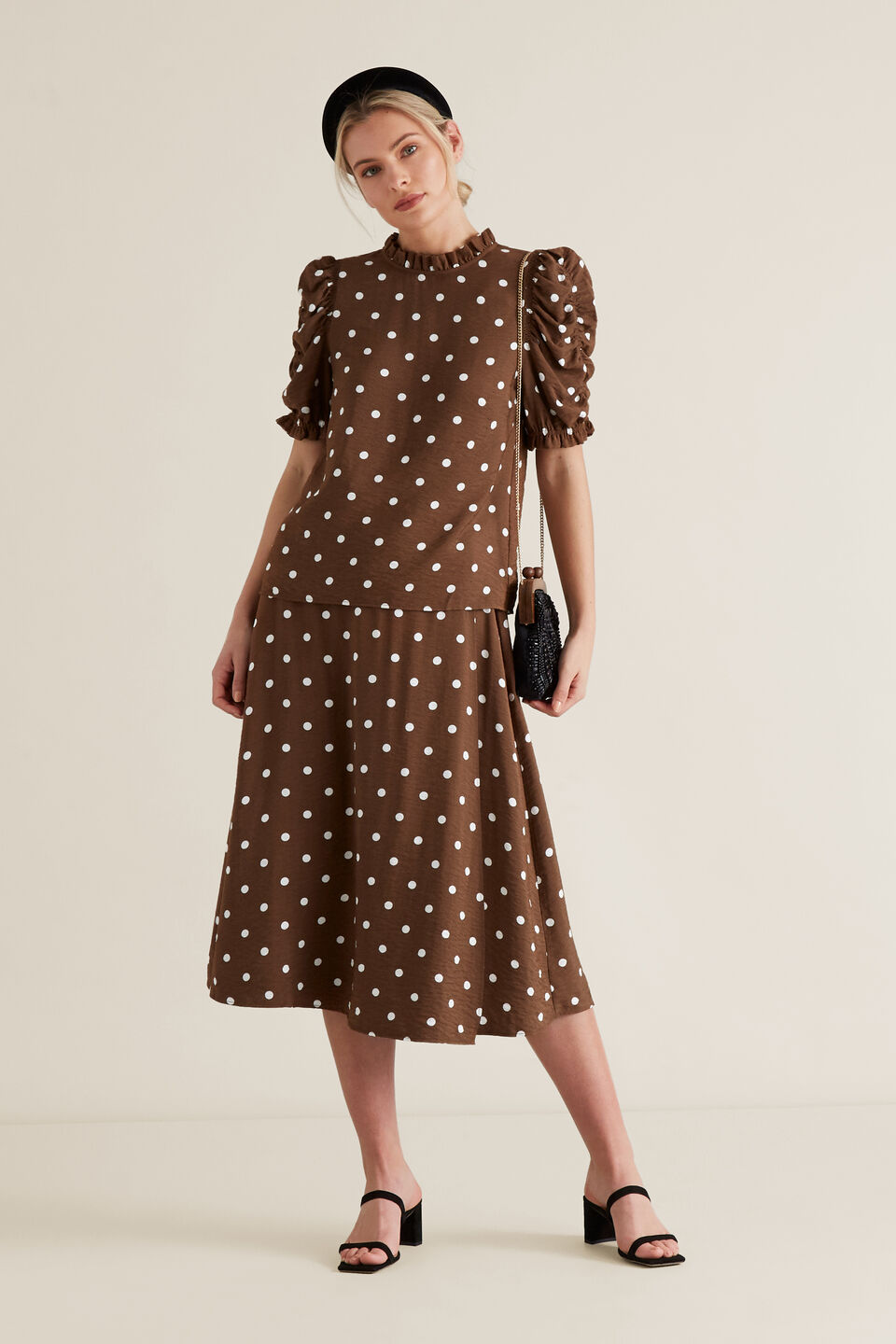 Spot Print Victorian Top  