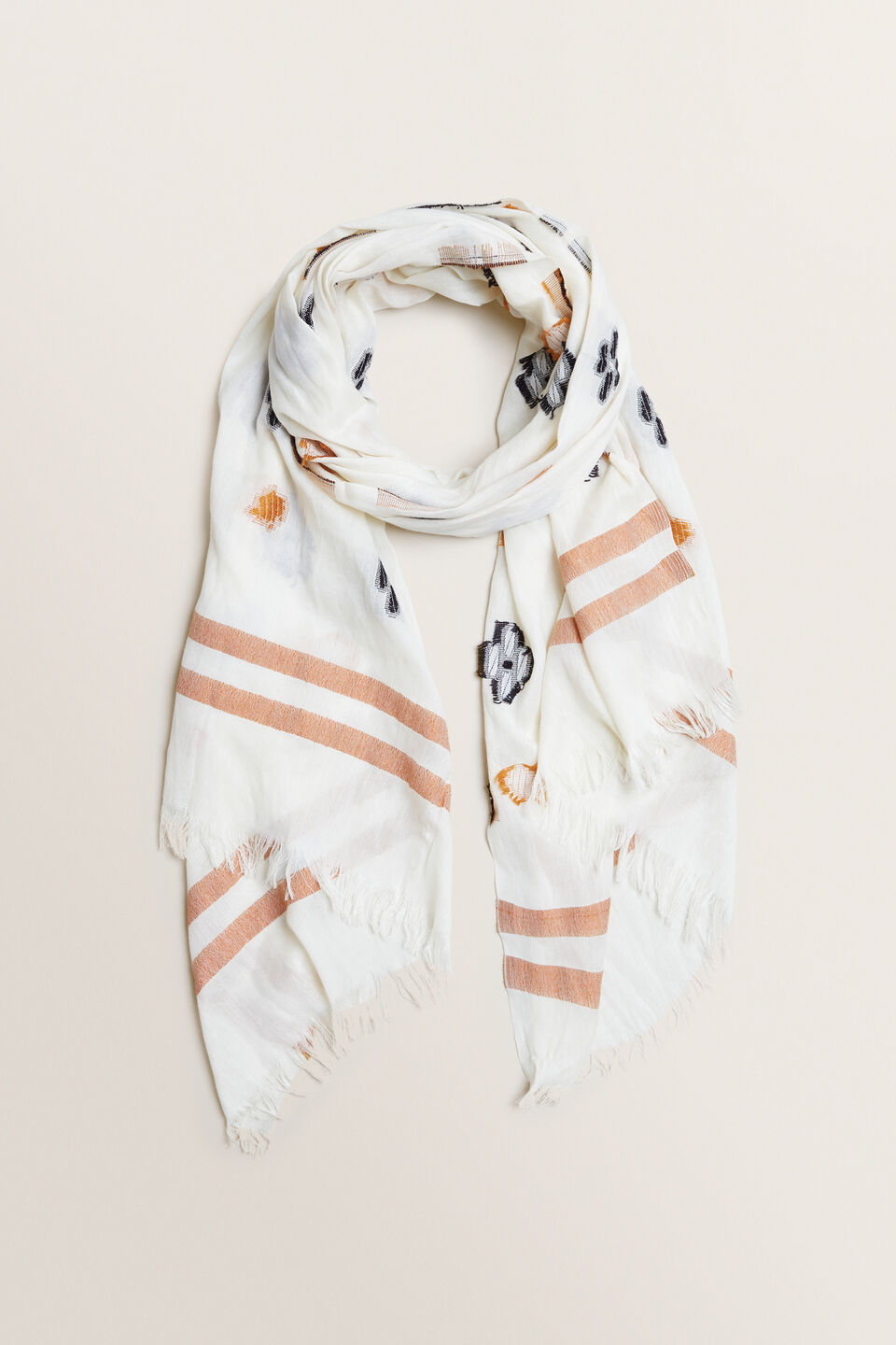 Floral Jacquard Scarf  