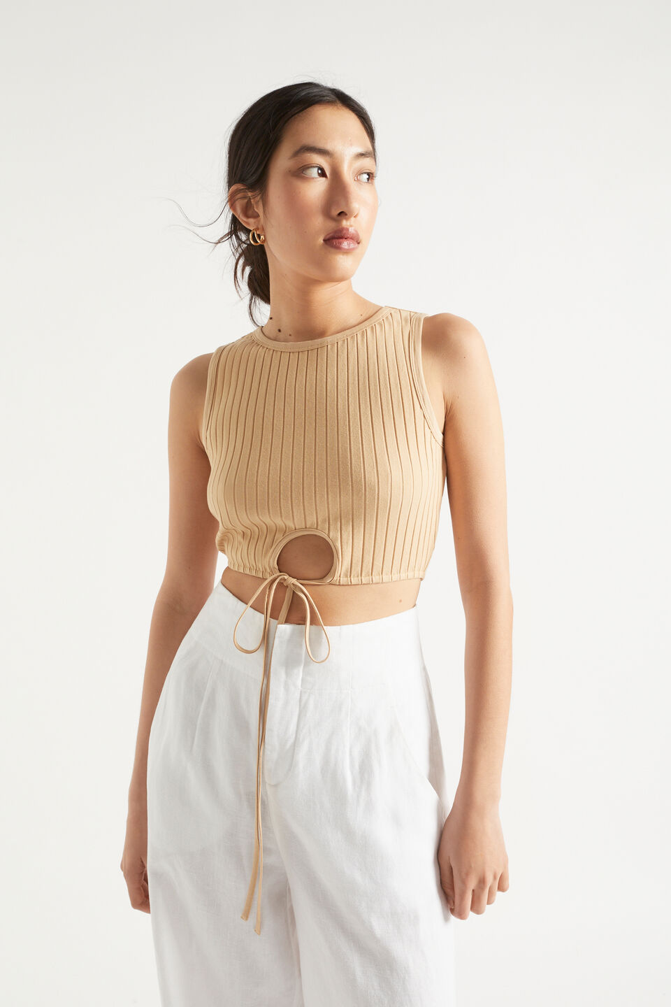 Keyhole Tie Tank  Light Chestnut