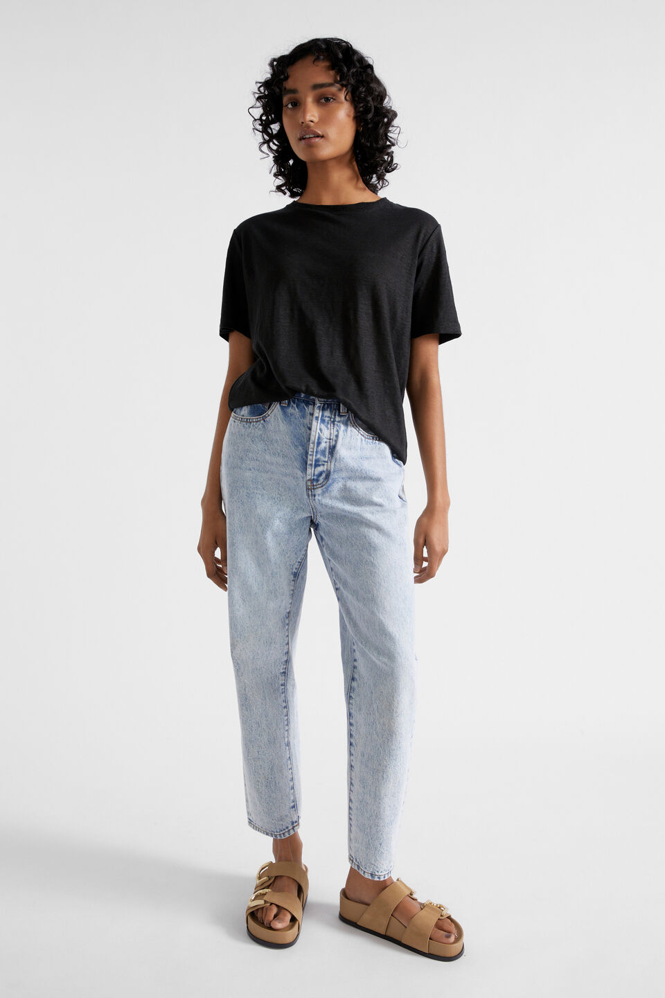 Core Linen Relaxed Tee  Black