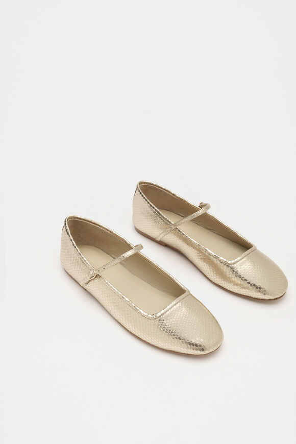 Kai Snake Embossed Ballet Flat  Soft Gold Kai Snake Embossed Ballet Flat  Soft Gold  hi-res