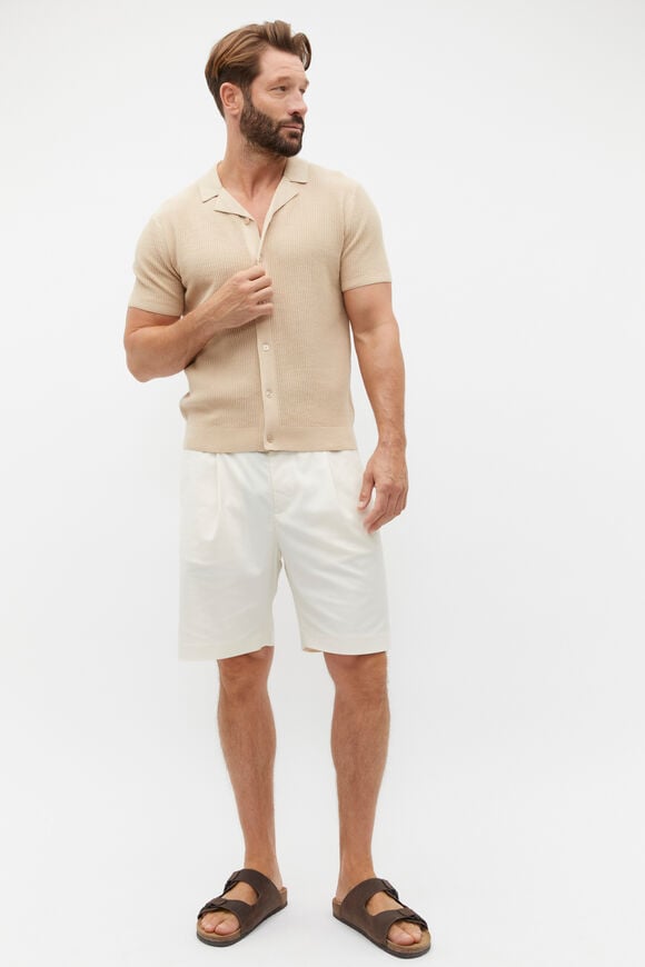 Button Down Open Knit  Sandshell Button Down Open Knit  Sandshell  hi-res