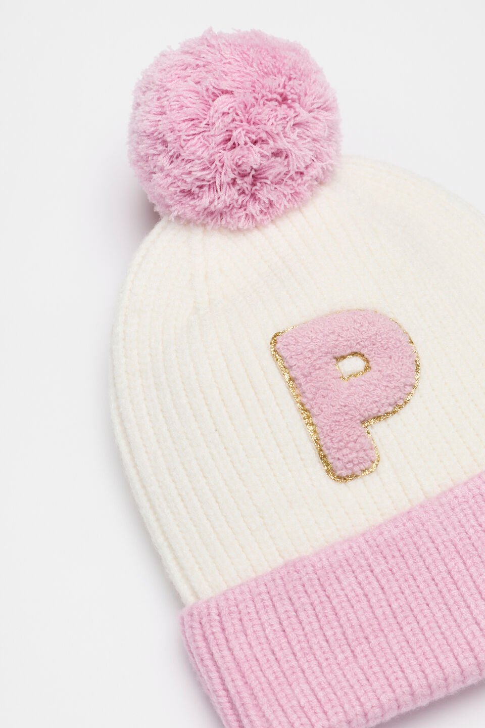 Colourblock Initial Beanie  P