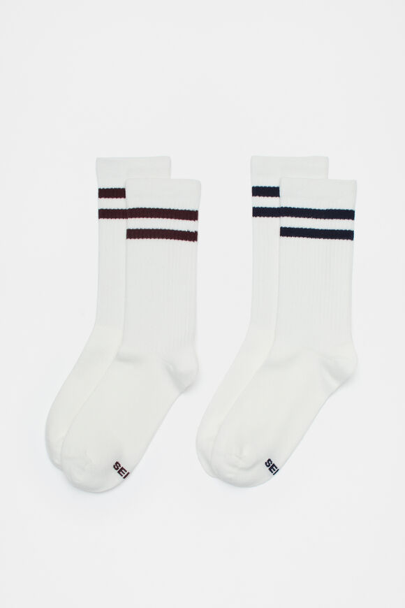Stripe Sock 2 Pack  Plum Multi  hi-res