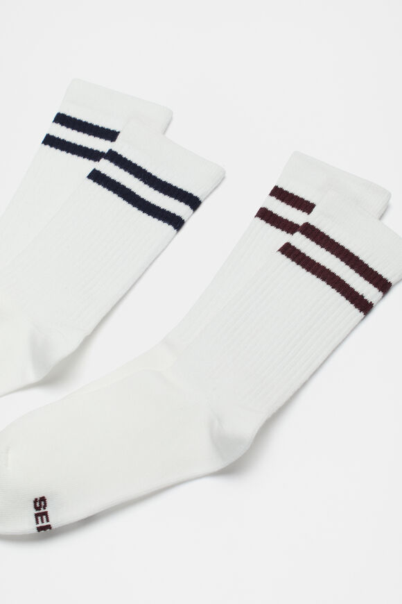 Stripe Sock 2 Pack  Plum Multi  hi-res
