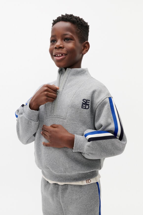 Zip Up Logo Sweat  Storm Marle Zip Up Logo Sweat  Storm Marle  hi-res