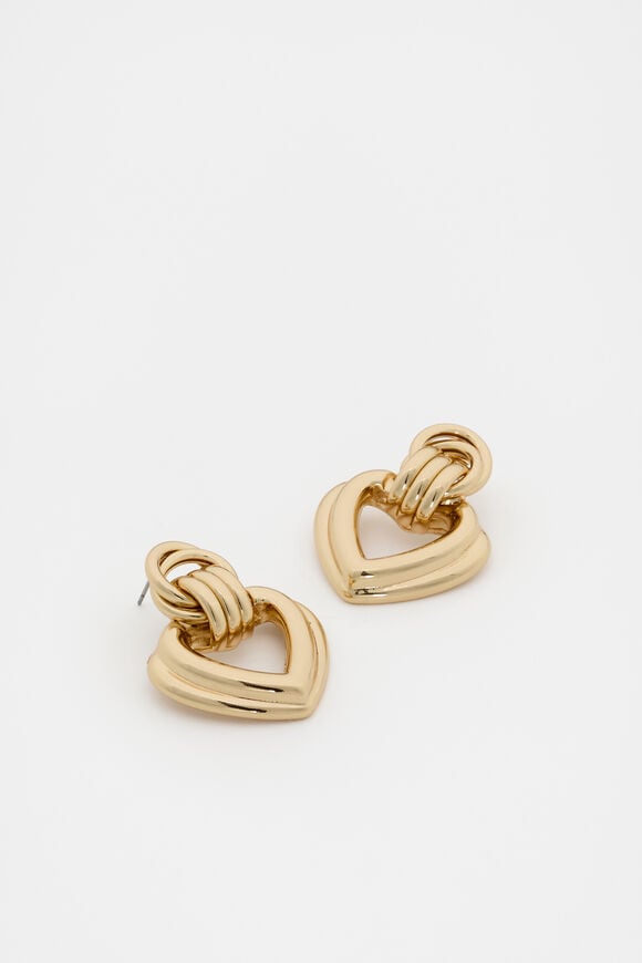 Heart Loop Earring  Gold Heart Loop Earring  Gold  hi-res