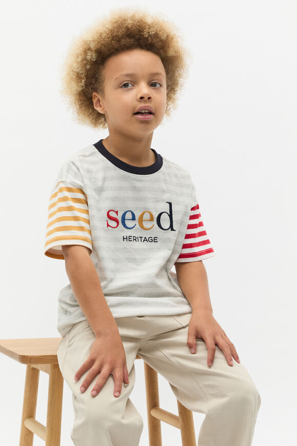 Colourblock Tee  Light Grey Marle Colourblock Tee  Light Grey Marle  hi-res