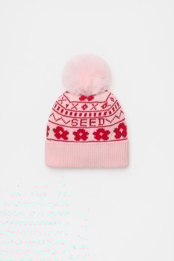 Mini Fairisle Beanie  Rose Petal Mini Fairisle Beanie  Rose Petal  hi-res