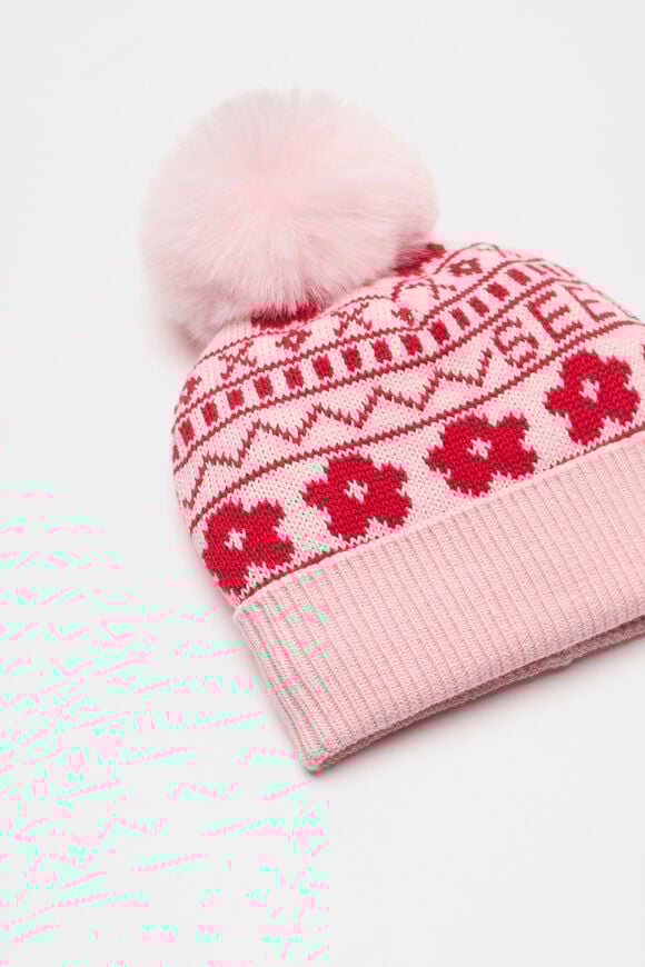 Mini Fairisle Beanie  Rose Petal Mini Fairisle Beanie  Rose Petal  hi-res