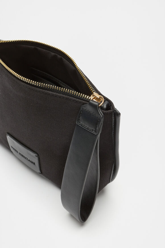 Fabric Detail Pouch  Black  hi-res