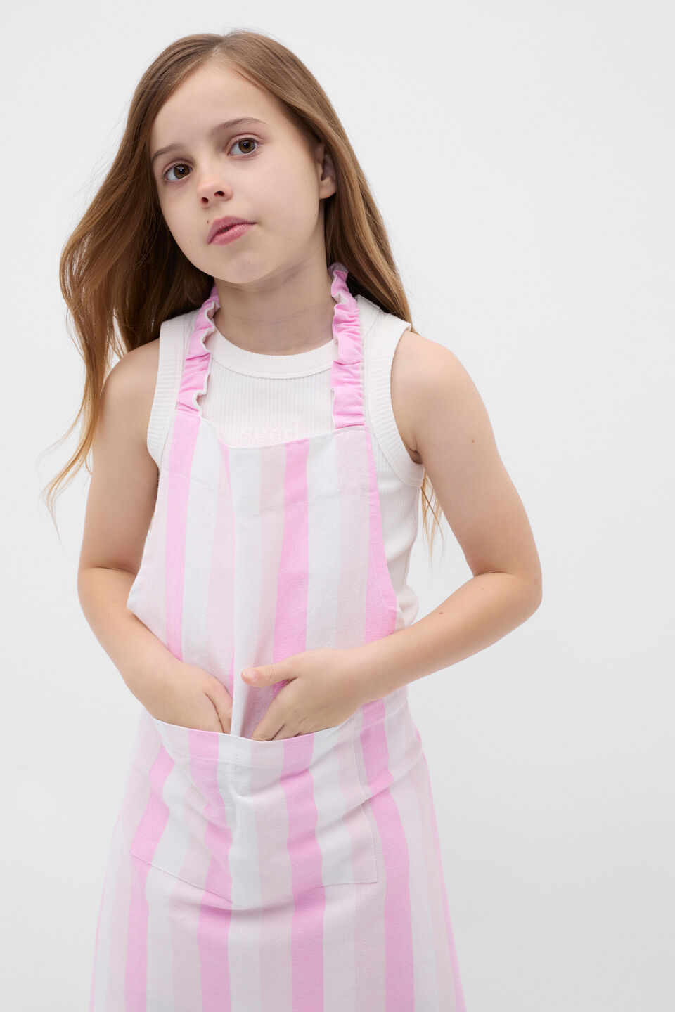 Alyra Stripe Child Apron  Fairy Floss