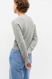 Merino Button Up Knit Cardigan  Silver Marle  hi-res